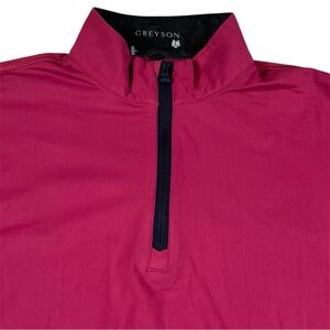 Greyson Golf Quarter Zip Pullover Golf Stretch Mock Neck Pink Mens Size Large